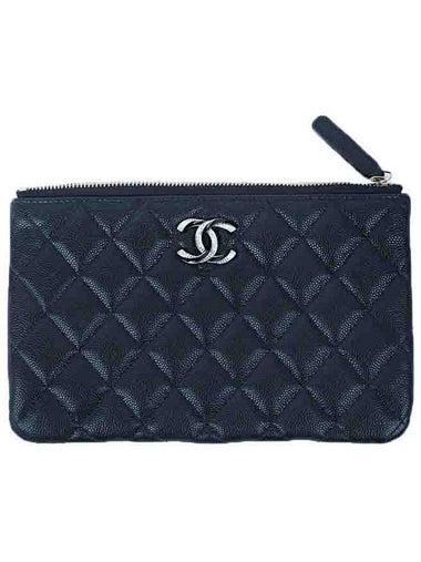 CC Logo Enamel Caviar Strass Mini Pouch AP3344 - CHANEL - BALAAN 1