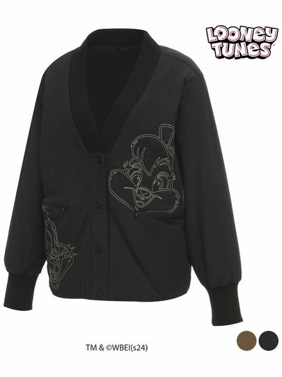 Women s Bugs Bunny V neck embroidery windbreaker SO3LJB018 - SPARKS - BALAAN 2