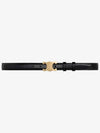 Triomphe Taurillon Medium Leather Belt Black - CELINE - BALAAN 2