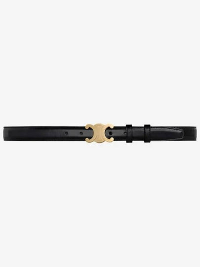 Triomphe Taurillon Medium Leather Belt Black - CELINE - BALAAN 2