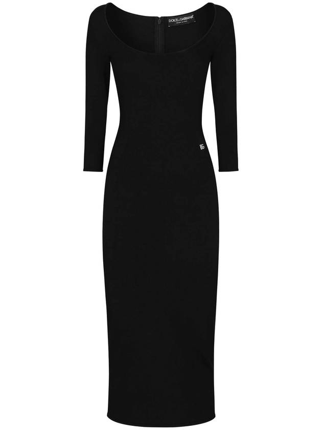 "mid-length viscose knit dress" - DOLCE&GABBANA - BALAAN 1