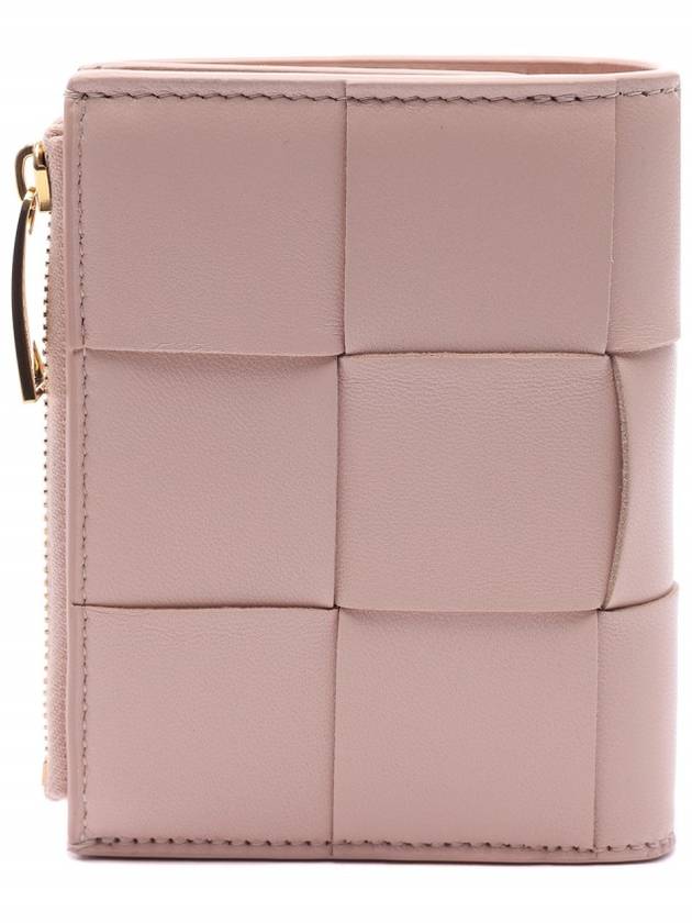 Cassette Zipper Bifold Half Wallet Light Pink - BOTTEGA VENETA - BALAAN 5