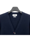 Milano Stitch Sprite Armband Cotton V-neck Cardigan Navy - THOM BROWNE - BALAAN 4