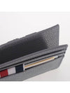 Pebble Calfskin 4-Bar Applique Note Card Wallet Grey - THOM BROWNE - BALAAN 5