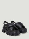 Monolith Padded Nappa Leather Sandals Black - PRADA - BALAAN 3