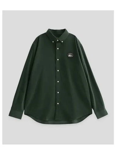 Musinsa Edition Corduroy Solid Shirt Dark Green - LACOSTE - BALAAN 1