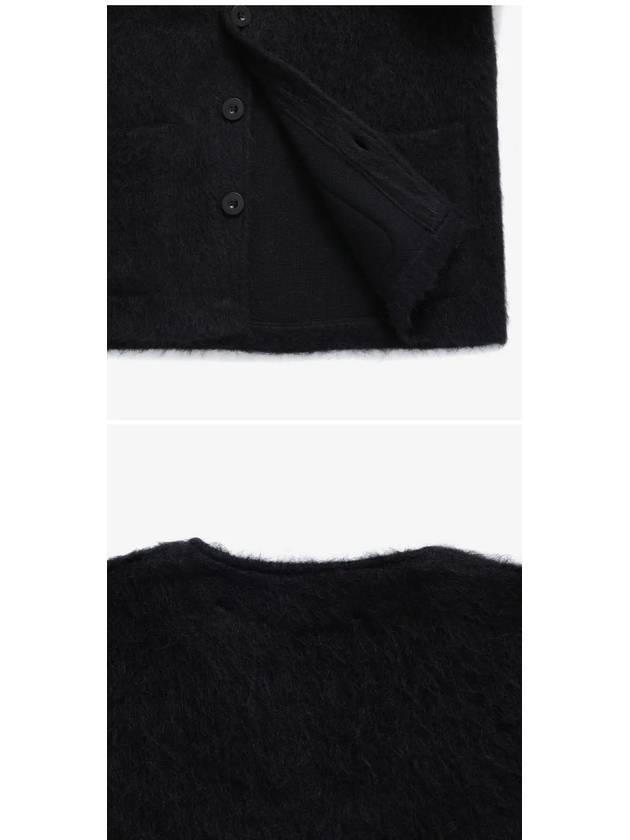 Mohair V-Neck Relaxed Fit Wool Cardigan Black - OUR LEGACY - BALAAN 4