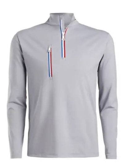 Men's Golf Daytona Half Zip Up Long Sleeve T-Shirt Light Grey - G/FORE - BALAAN 2