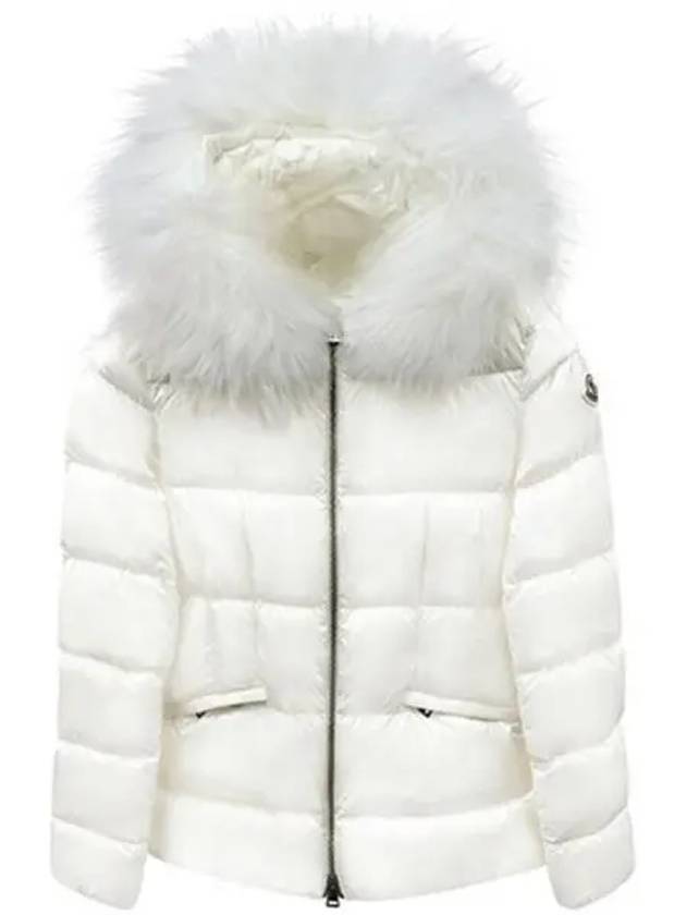 1A00095 595FE 034 BOED logo patch quilting fur hood padding ivory women s TJ 270334 - MONCLER - BALAAN 1