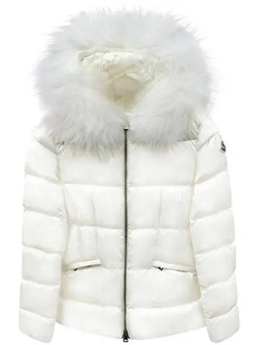 1A00095 595FE 034 BOED logo patch quilting fur hood padding ivory women s TJ 270334 - MONCLER - BALAAN 1