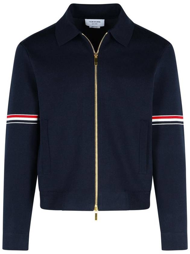 Thom Browne Navy Cotton Bomber Jacket - THOM BROWNE - BALAAN 1