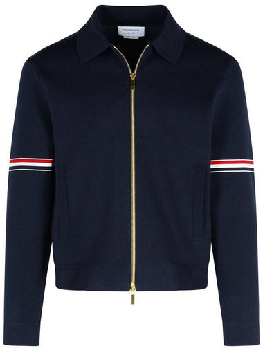 Thom Browne Navy Cotton Bomber Jacket - THOM BROWNE - BALAAN 1