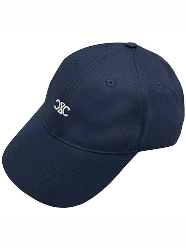 AA01C969P 07MJ Gabardine Cotton Baseball Cap Blue Hat TJ - CELINE - BALAAN 1