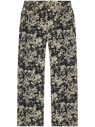 Floral Print VeGGie Cropped Straight Jeans - GANNI - BALAAN 1