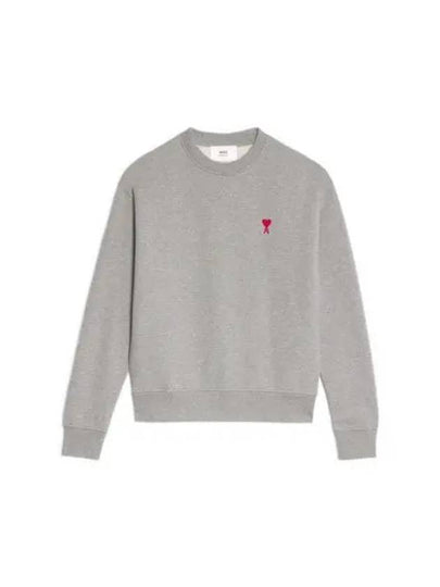 Small Heart Logo Sweatshirt Grey - AMI - BALAAN 2