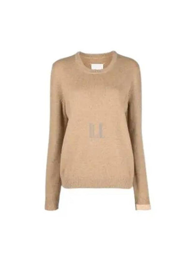 Stitched Round Neck Wool Knit Top Beige - MAISON MARGIELA - BALAAN 2