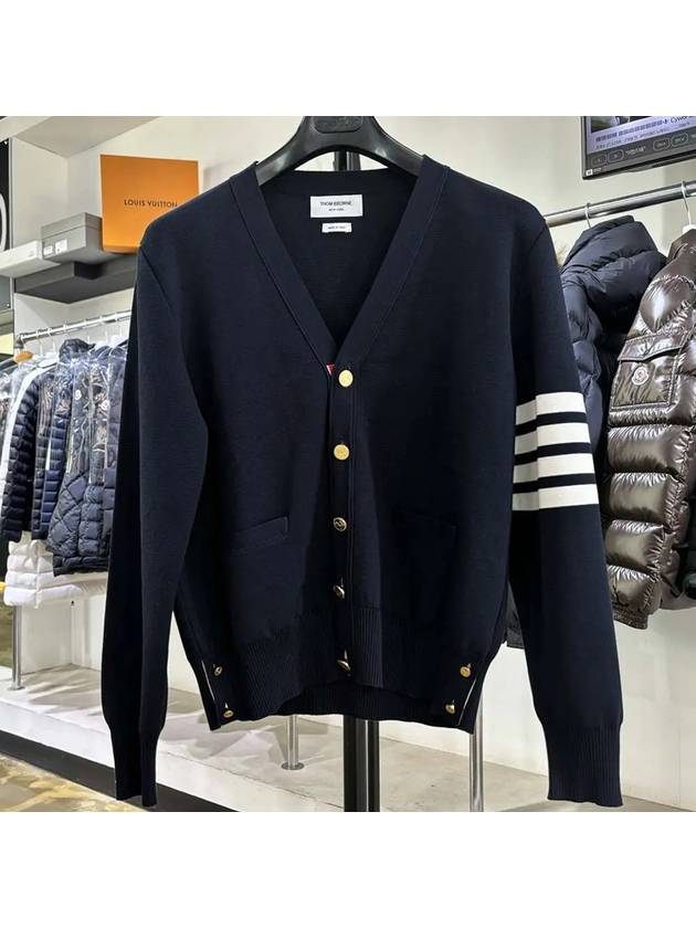 Milano Stitch 4 Bar Cardigan Navy - THOM BROWNE - BALAAN 2