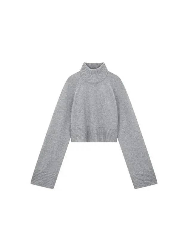 Cashmere Cropped Turtleneck Knit Gray - REFORMATION - BALAAN 1