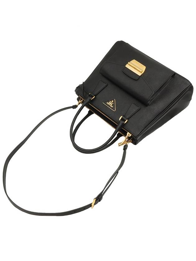 Black Saffiano Lux Gold Metropolis Galleria 2WAY 1BA256 - PRADA - BALAAN 6