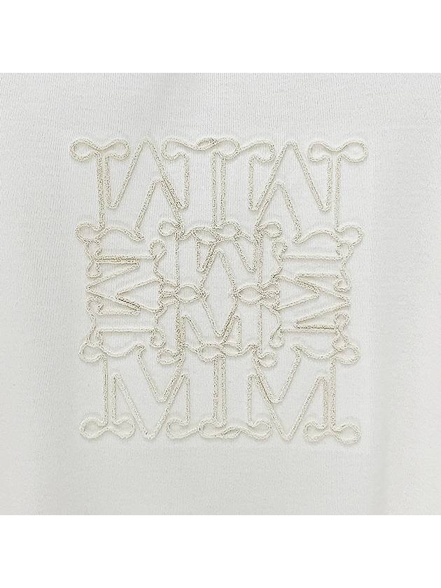 Embroidered Logo Drawstring Hoodie White - MAX MARA - BALAAN 7