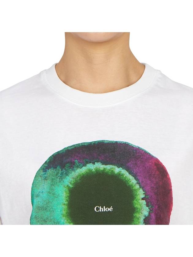 Graphic Print Short Sleeve T-Shirt White - CHLOE - BALAAN 7