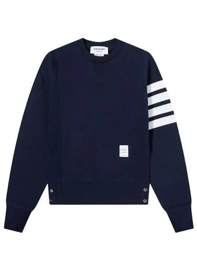 Engineered 4 Bar Stripe Loopback Jersey Knit Crewneck Sweatshirt Navy - THOM BROWNE - BALAAN 2