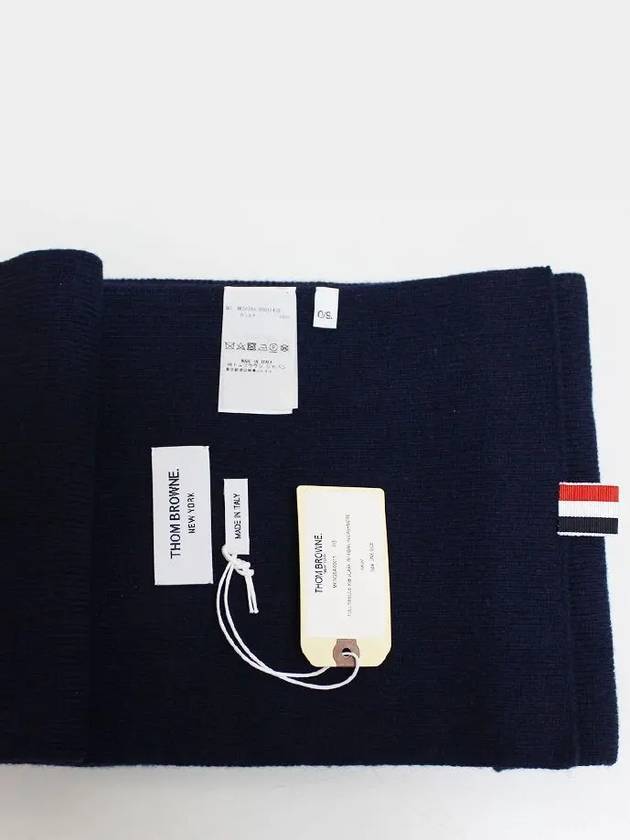 4-bar stripe muffler navy - THOM BROWNE - BALAAN.