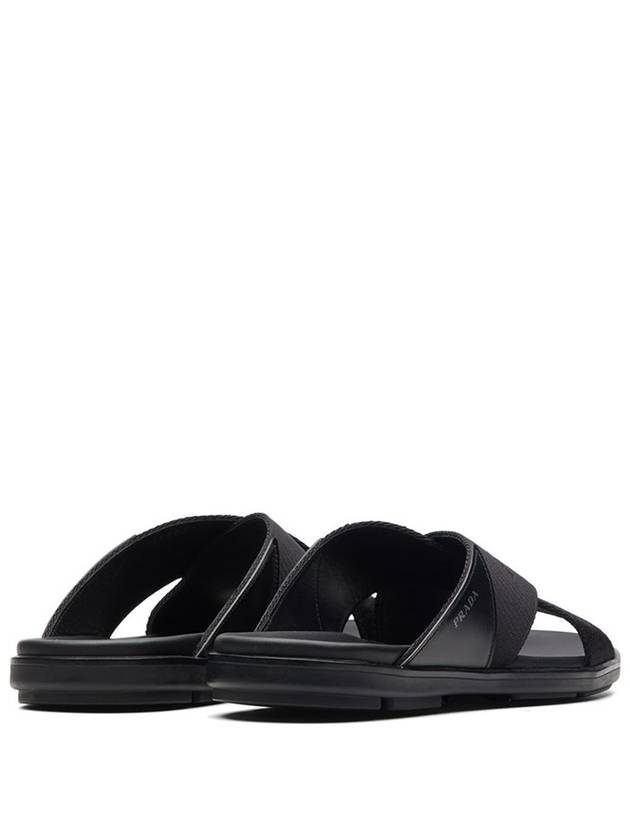 Tape Crisscross Slippers Black - PRADA - BALAAN 6