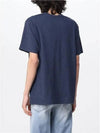 Baby Fox Patch Pocket Short Sleeve T-Shirt Navy Melange - MAISON KITSUNE - BALAAN 3