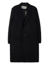 notched lapel virgin wool single coat black - AMI - BALAAN.