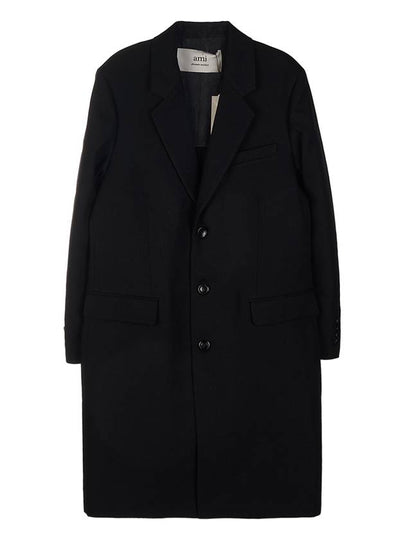 Men's Virgin Wool Single Coat Black - AMI - BALAAN 2