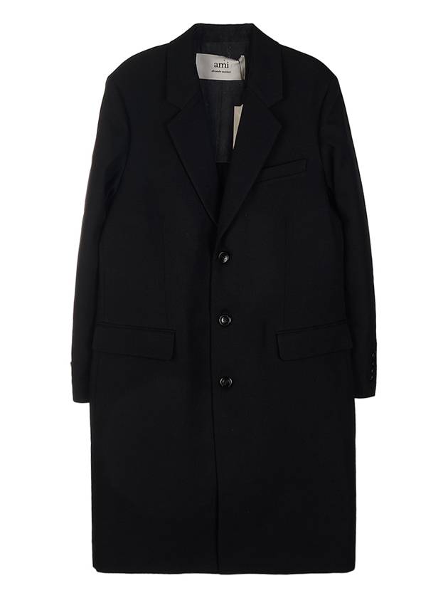 Men's Virgin Wool Single Coat Black - AMI - BALAAN 11