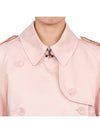 Cotton Gabardine Cropped Trench Coat Pink - BURBERRY - BALAAN 10