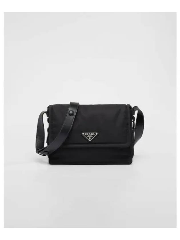 padded Re-nylon small flap shoulder bag black - PRADA - BALAAN.