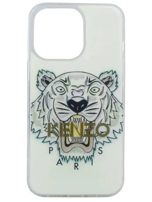 Tiger Logo Print IPhone 13 Promax Phone Case White - KENZO - BALAAN 2