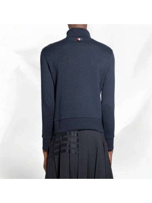 Thermal Rib Ottoman Stripe Turtleneck Navy - THOM BROWNE - BALAAN 5