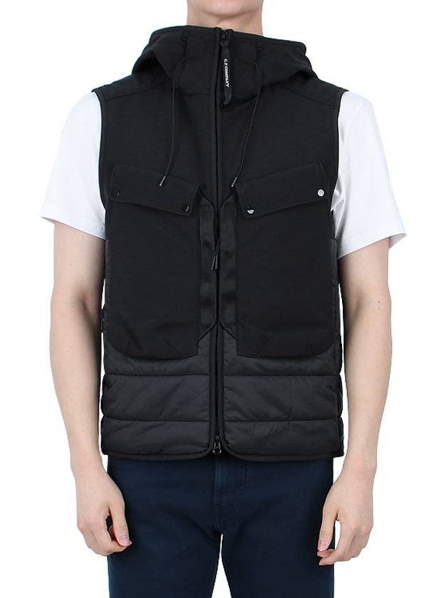 Shell R Mix Goggle Hooded Padded Vest Black - CP COMPANY - BALAAN 3