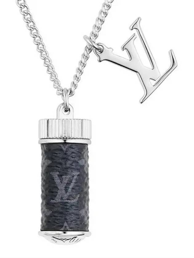 Men's Monogram Eclipse Charms Necklace Silver - LOUIS VUITTON - BALAAN 3