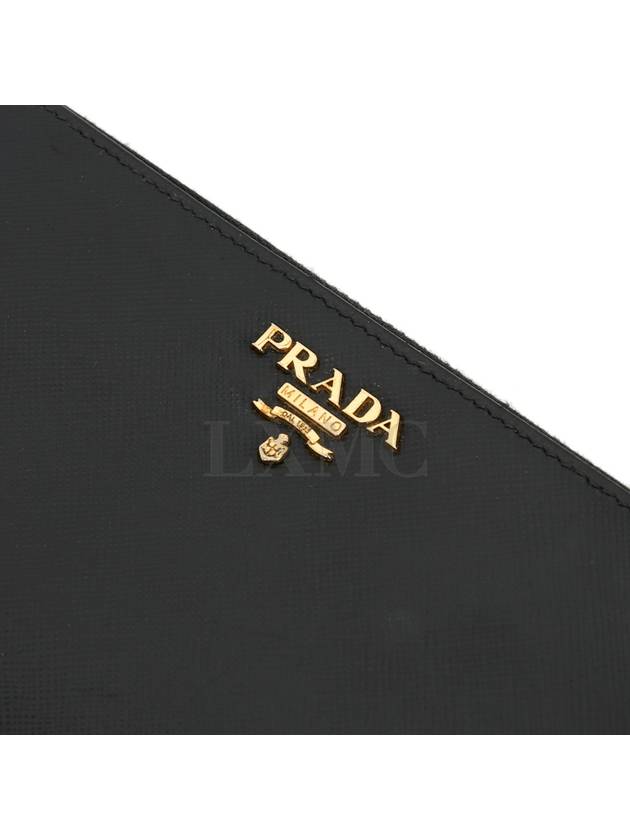 Black Saffiano Zipper Long Wallet Women s 1M0506 - PRADA - BALAAN 7