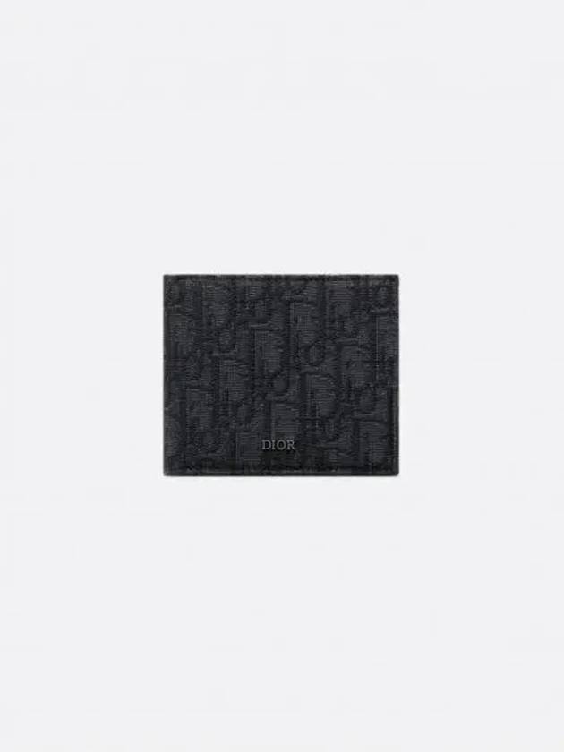 Oblique Jacquard Compact Coin Half Wallet Black - DIOR - BALAAN 2