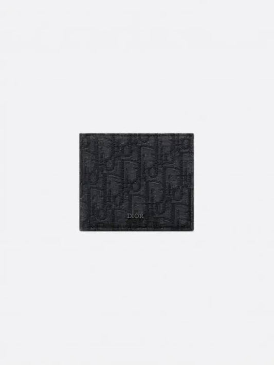 Oblique Jacquard Compact Coin Half Wallet Black - DIOR - BALAAN 2