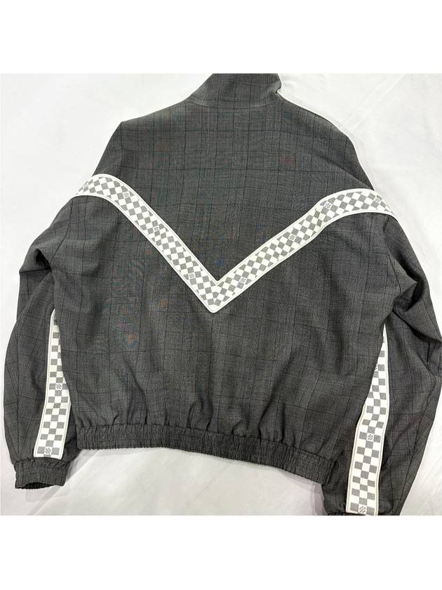 L LV Men s Tailored Damier Leather Track Blouson Jacket Gray - LOUIS VUITTON - BALAAN 9