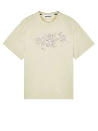 Camo Three Embroidery Regular Fit Cotton Jersey Short Sleeve T-Shirt Pistachio - STONE ISLAND - BALAAN 1