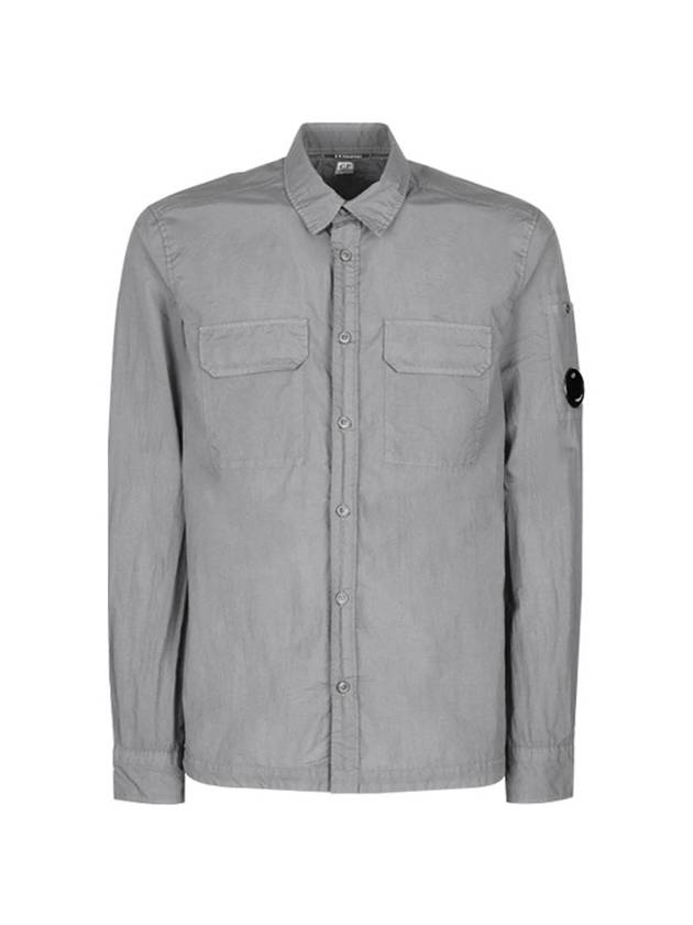 Men's Tailon L Utility Pocket Long Sleeve Shirt Griffin Gray - CP COMPANY - BALAAN.