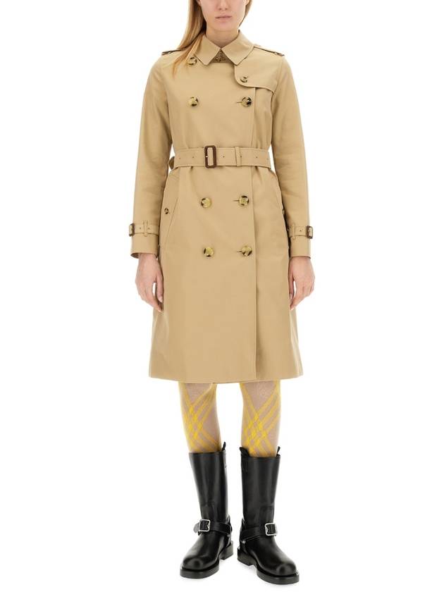 Kensington Heritage Cotton Trench Double Coat Beige - BURBERRY - BALAAN 5