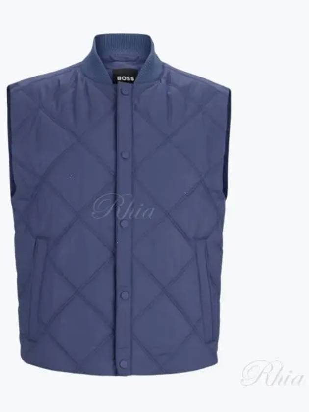 Green Water repellent regular fit gilet with diamond quilting 50518719 412 vest - HUGO BOSS - BALAAN 2