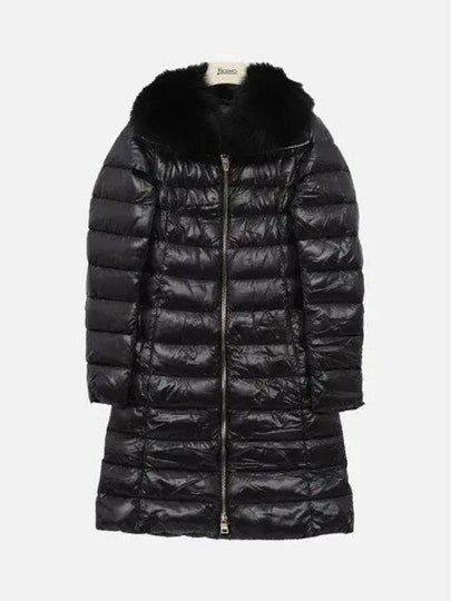 Elisa Full Zip-Up Fox Fur Long Padding Black - HERNO - BALAAN 2