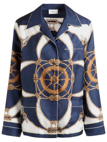 Bally Graphic-Print Notched-Collar Silk Shirt - BALLY - BALAAN 1