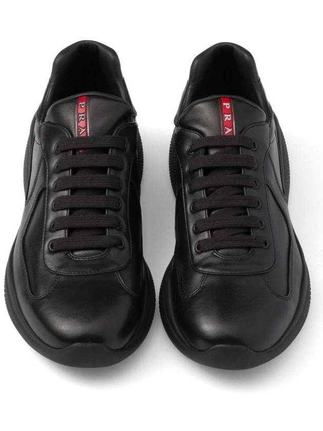 America's Cup Patent Leather Low Top Sneakers Black - PRADA - BALAAN 6