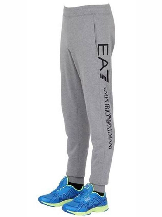 Logo Cotton Track Pants Gray - EMPORIO ARMANI - BALAAN.